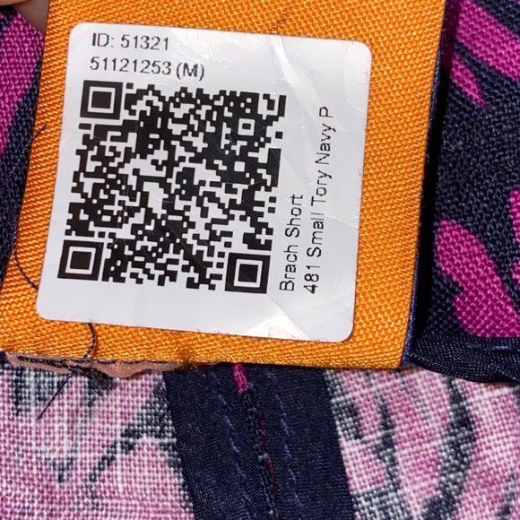 Tory Burch Brach Cotton Linen Blend Purple Navy Shorts Gold Hardware Size Summer - Picture 5 of 7